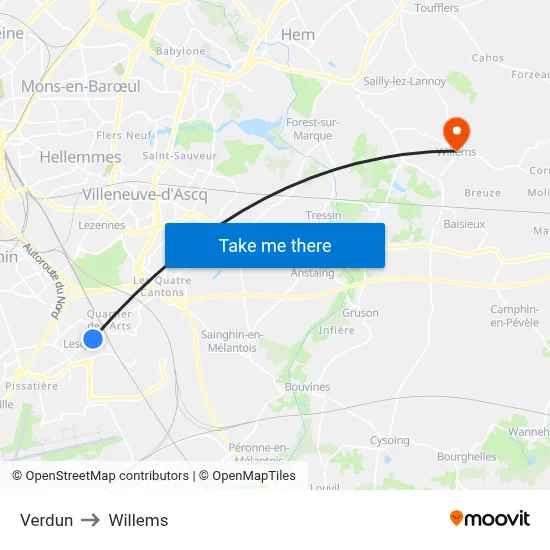 Verdun to Willems map