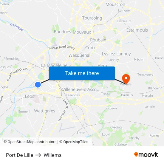 Port De Lille to Willems map