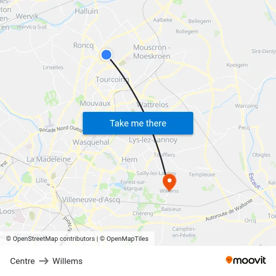 Centre to Willems map