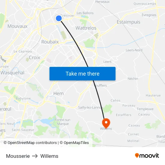 Mousserie to Willems map
