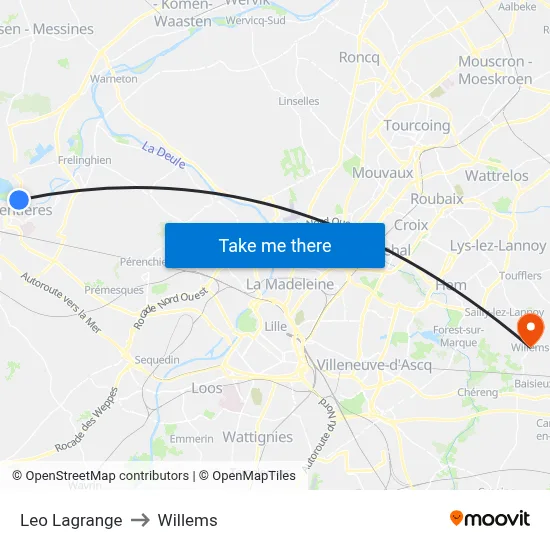 Leo Lagrange to Willems map