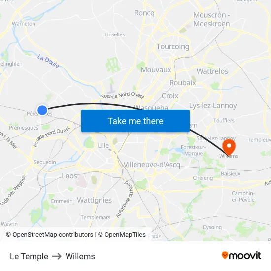 Le Temple to Willems map