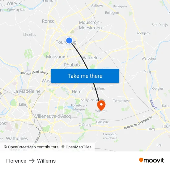 Florence to Willems map