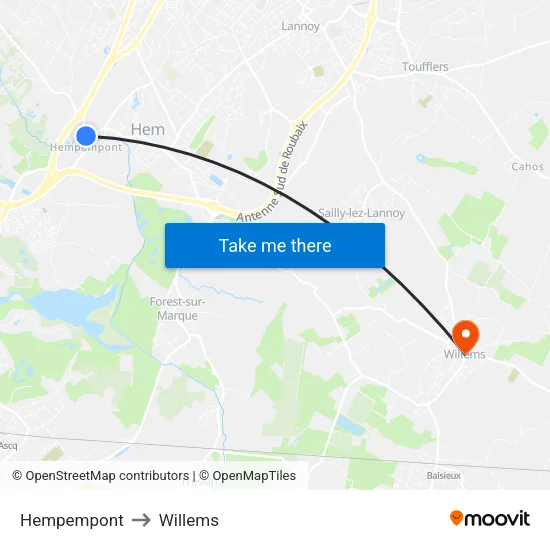 Hempempont to Willems map