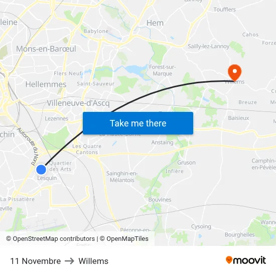 11 Novembre to Willems map