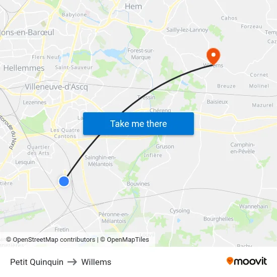 Petit Quinquin to Willems map