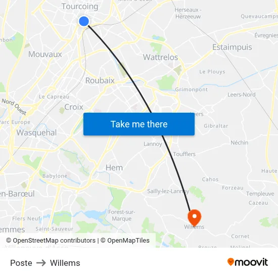 Poste to Willems map