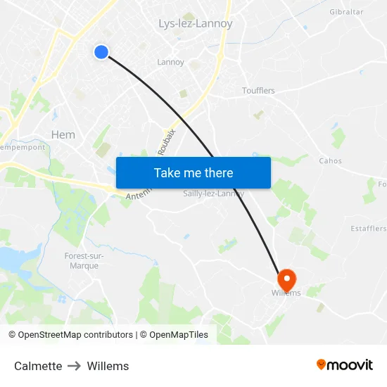 Calmette to Willems map