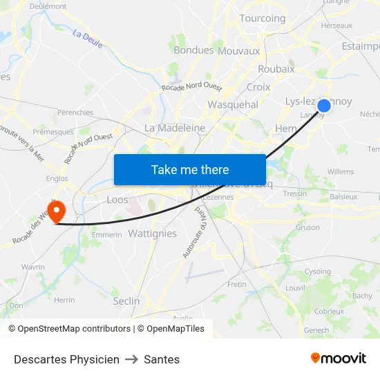 Descartes Physicien to Santes map