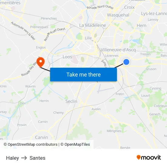 Haley to Santes map