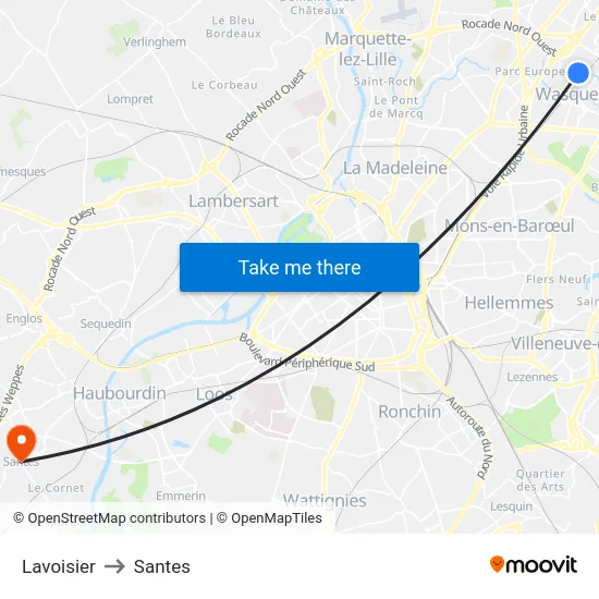 Lavoisier to Santes map