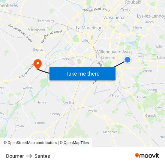 Doumer to Santes map