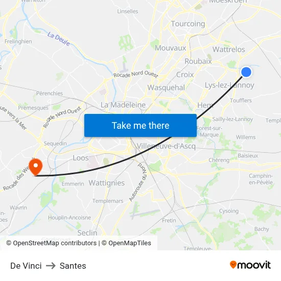 De Vinci to Santes map