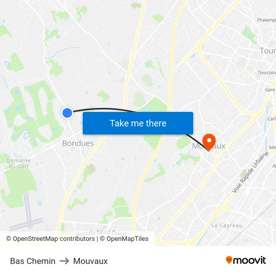 Bas Chemin to Mouvaux map