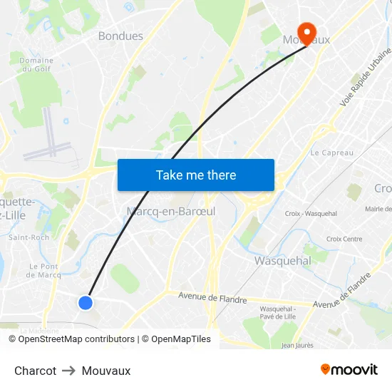 Charcot to Mouvaux map