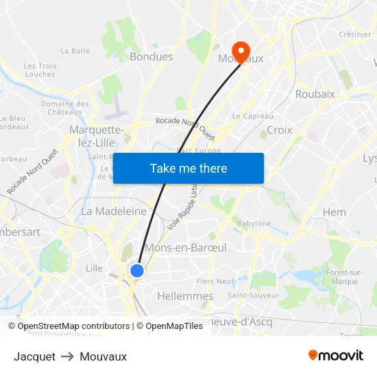 Jacquet to Mouvaux map
