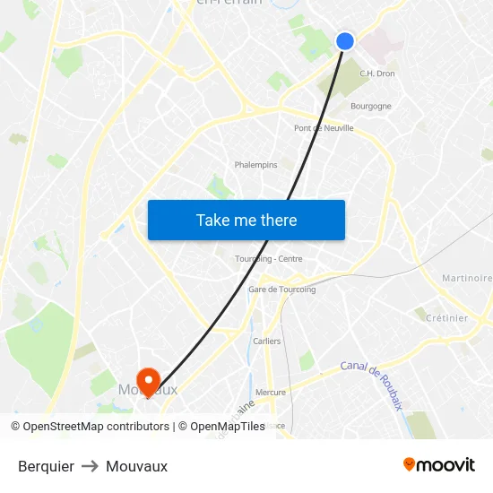 Berquier to Mouvaux map
