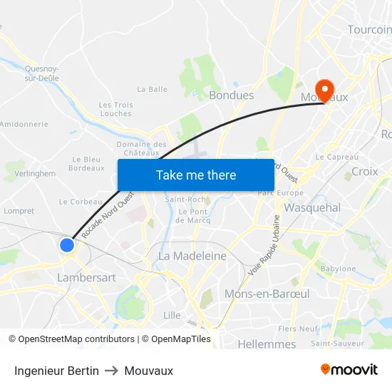 Ingenieur Bertin to Mouvaux map
