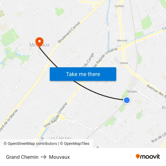 Grand Chemin to Mouvaux map