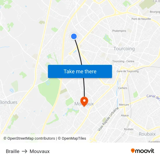 Braille to Mouvaux map