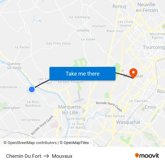 Chemin Du Fort to Mouvaux map