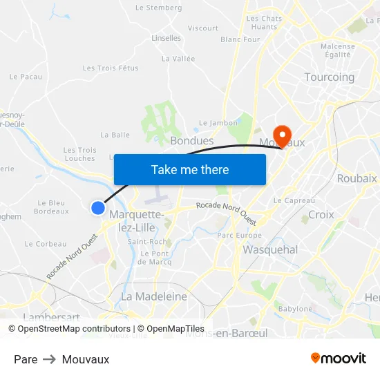 Pare to Mouvaux map