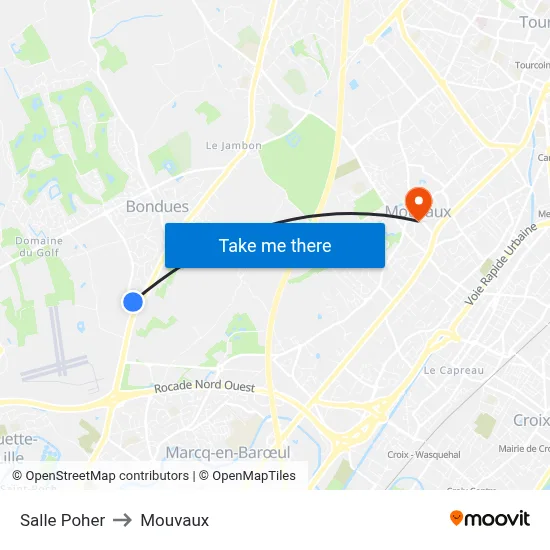 Salle Poher to Mouvaux map