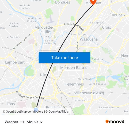 Wagner to Mouvaux map