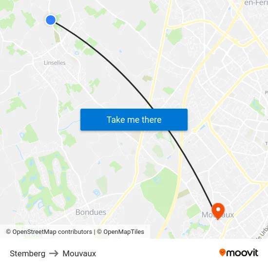Stemberg to Mouvaux map