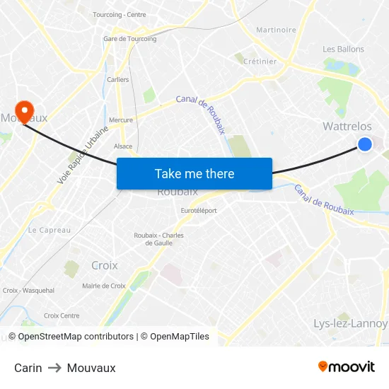 Carin to Mouvaux map