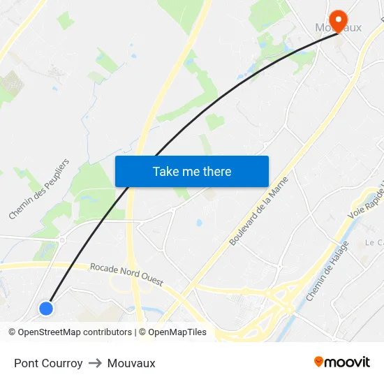 Pont Courroy to Mouvaux map