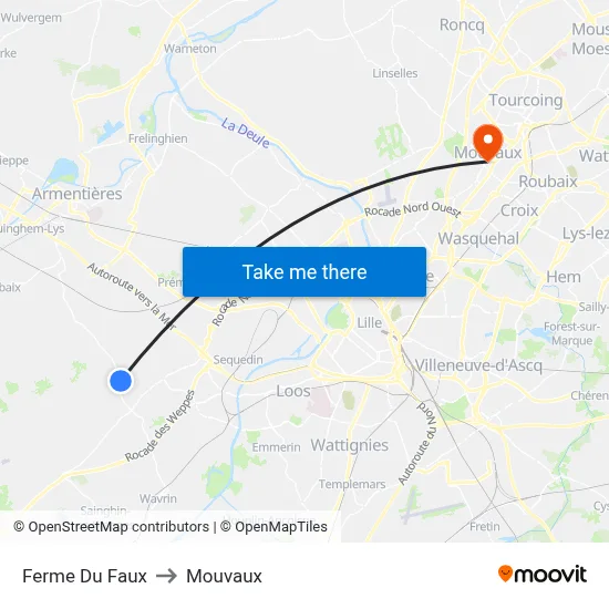 Ferme Du Faux to Mouvaux map