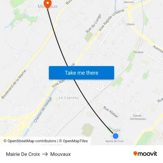 Mairie De Croix to Mouvaux map