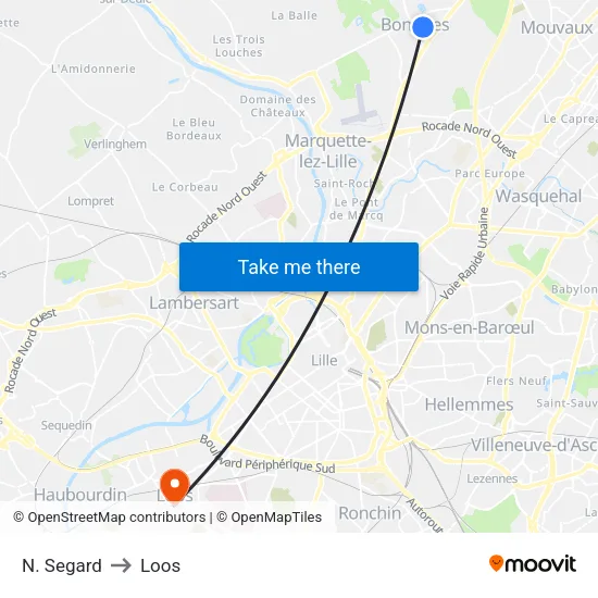 N. Segard to Loos map