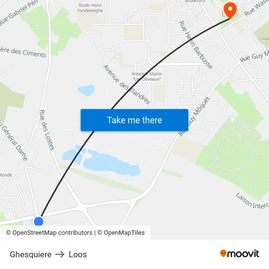 Ghesquiere to Loos map