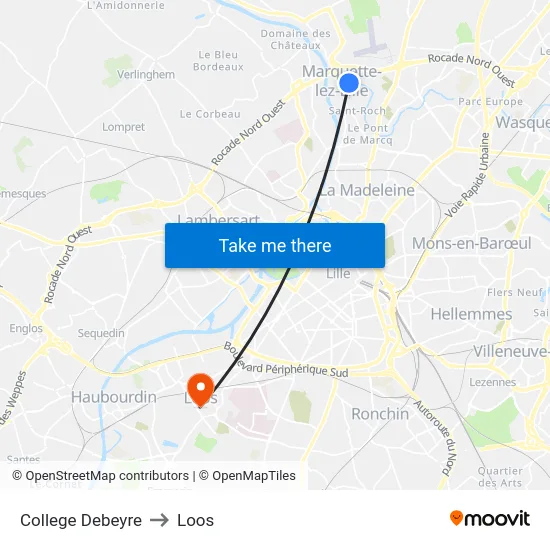 College Debeyre to Loos map