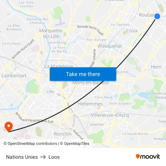 Nations Unies to Loos map