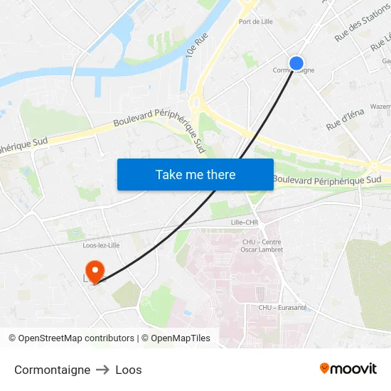Cormontaigne to Loos map