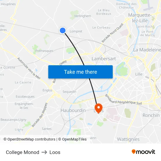 College Monod to Loos map