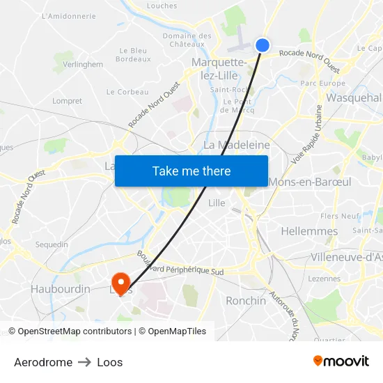 Aerodrome to Loos map