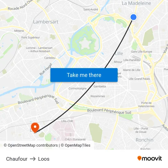 Chaufour to Loos map