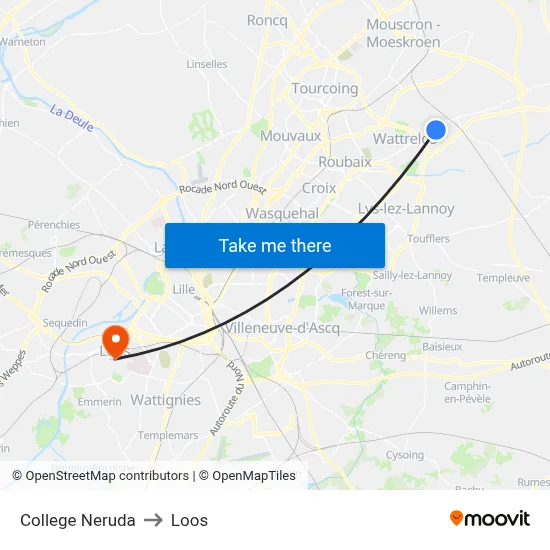 College Neruda to Loos map