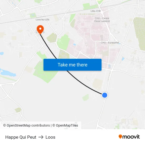 Happe Qui Peut to Loos map