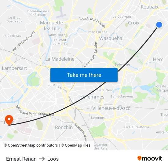 Ernest Renan to Loos map