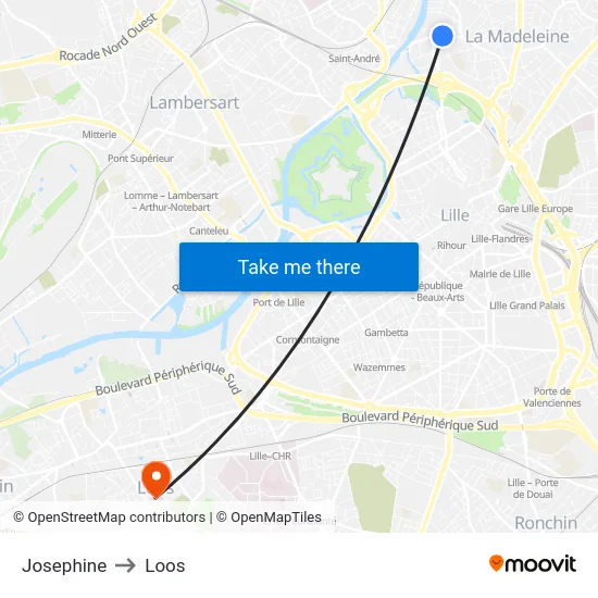 Josephine to Loos map