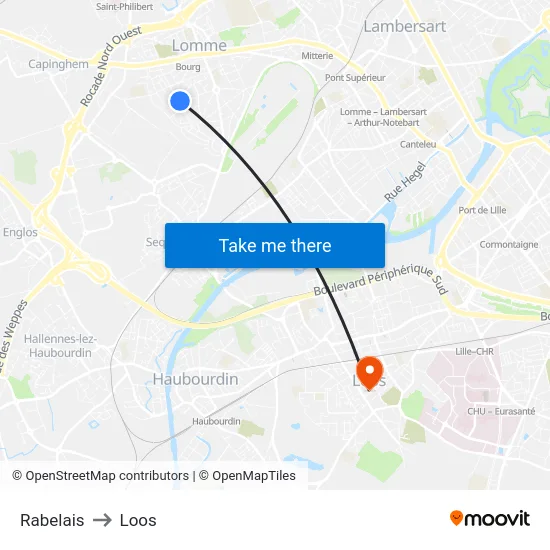 Rabelais to Loos map