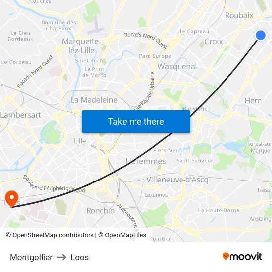 Montgolfier to Loos map