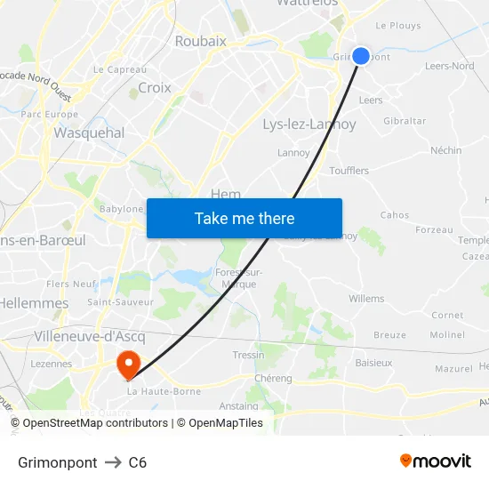 Grimonpont to C6 map