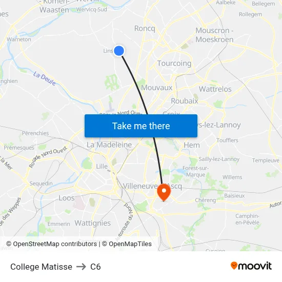 College Matisse to C6 map