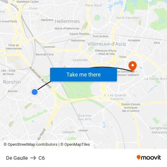 De Gaulle to C6 map